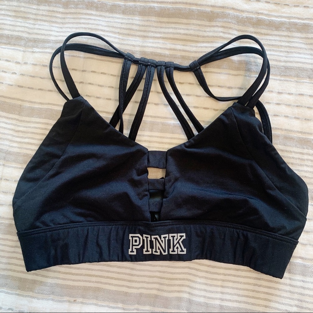 Pink-Victoria’s secret strappy sports bra